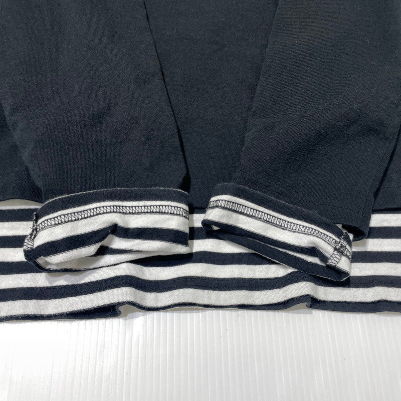 【中古品】【メンズ】 UNIFOAM EXEPERIMENT ユニフォーム エクスペリメント L/S BORDER LAYERED TEE UE-180067 ロングスリーブ ボーダー レイヤード Tシャツ 長袖 トップス 142-260723-sa-04-tei サイズ：2 カラー：ブラック 万代Net店