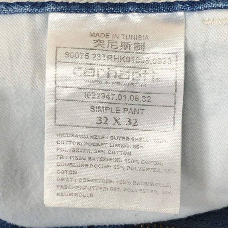 【現状渡し品】【メンズ】 Carhartt WIP カーハート ワークインプログレス SIMPLE PANT I022947 シンプル パンツ ボトムス デニムパンツ 156-250726-yo-17-tei サイズ：32 カラー：インディゴ 万代Net店
