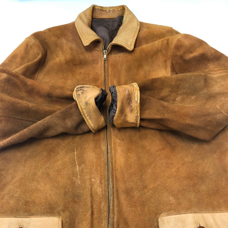 【現状渡し品】【メンズ】 UNKOWN 50～70's SUEDE LAMB LEATHER JACKET VINTAGE 50~70年代 スエード ラム レザー ジャケット アウタ－ ヴィンテージ 145-250726-yo-06-tei サイズ：表記無し カラー：キャメル 万代Net店