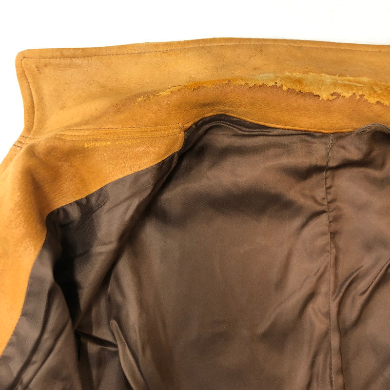 【現状渡し品】【メンズ】 UNKOWN 50～70's SUEDE LAMB LEATHER JACKET VINTAGE 50~70年代 スエード ラム レザー ジャケット アウタ－ ヴィンテージ 145-250726-yo-06-tei サイズ：表記無し カラー：キャメル 万代Net店