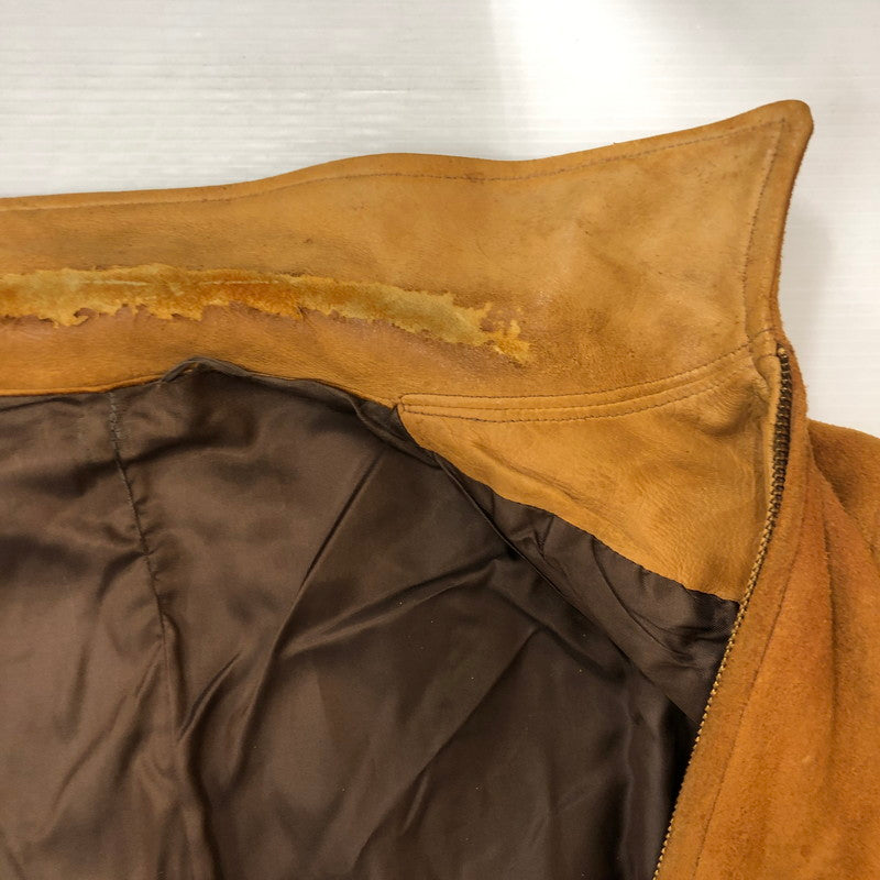 【現状渡し品】【メンズ】 UNKOWN 50～70's SUEDE LAMB LEATHER JACKET VINTAGE 50~70年代 スエード ラム レザー ジャケット アウタ－ ヴィンテージ 145-250726-yo-06-tei サイズ：表記無し カラー：キャメル 万代Net店