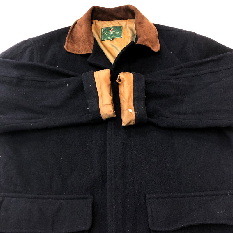 【中古品】【メンズ】 O.HENRY オーヘンリー SUEDE COAT OLW-42009 襟スウェード コート アウタ－ 145-250726-yo-05-tei サイズ：L カラー：ネイビー 万代Net店