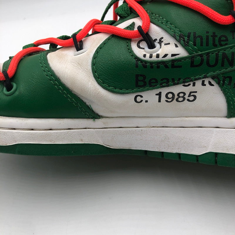 【中古品】【メンズ】 NIKE ナイキ × OFF-WHITE オフホワイト 別注 コラボ 19AW DUNK LOW LTHR CT0856-100 ダンク ロー エルティエイチアール スニーカー 靴 160-250727-KS-02-tei カラー：WHITE/PINE GREEN 万代Net店
