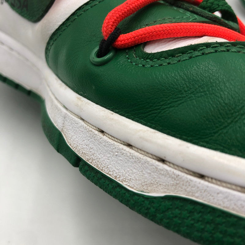 【中古品】【メンズ】 NIKE ナイキ × OFF-WHITE オフホワイト 別注 コラボ 19AW DUNK LOW LTHR CT0856-100 ダンク ロー エルティエイチアール スニーカー 靴 160-250727-KS-02-tei カラー：WHITE/PINE GREEN 万代Net店