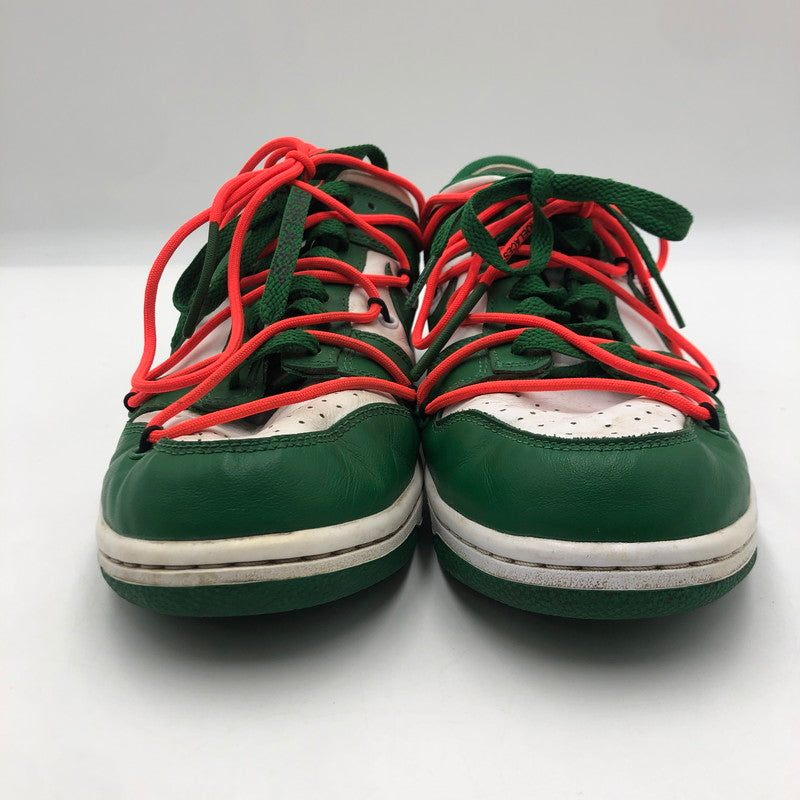 【中古品】【メンズ】 NIKE ナイキ × OFF-WHITE オフホワイト 別注 コラボ 19AW DUNK LOW LTHR CT0856-100 ダンク ロー エルティエイチアール スニーカー 靴 160-250727-KS-02-tei カラー：WHITE/PINE GREEN 万代Net店