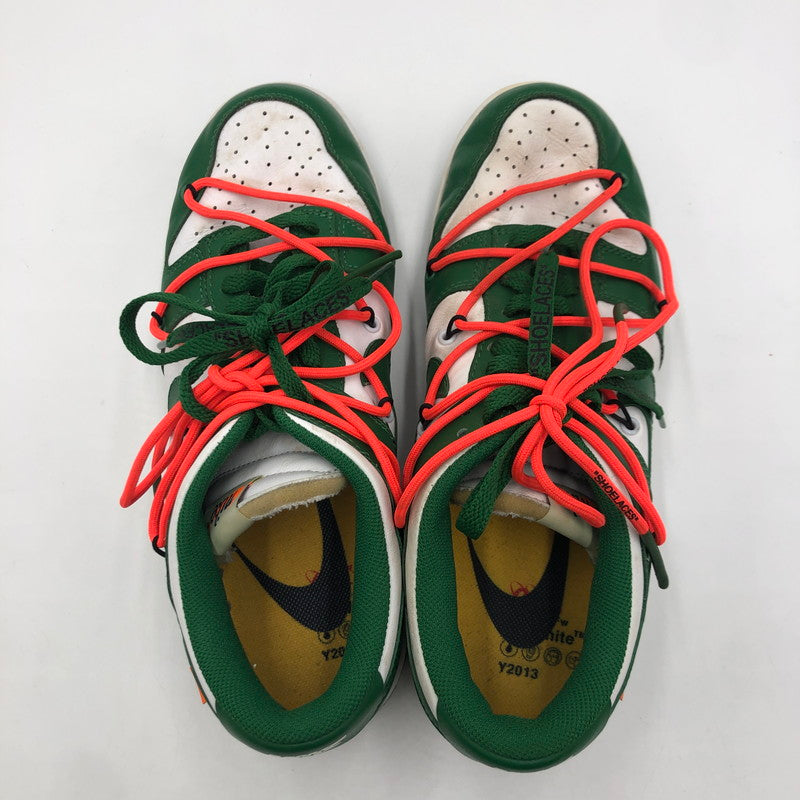 【中古品】【メンズ】 NIKE ナイキ × OFF-WHITE オフホワイト 別注 コラボ 19AW DUNK LOW LTHR CT0856-100 ダンク ロー エルティエイチアール スニーカー 靴 160-250727-KS-02-tei カラー：WHITE/PINE GREEN 万代Net店