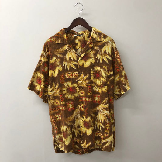 【中古品】【メンズ】 UNKNOWN 50~60's S/S OPEN COLLAR SHIRT MADE IN HAWAII VINTAGE 50~60年代 ショートスリーブ オープンカラー シャツ 半袖 トップス ヴィンテージ 145-250729-yo-22-tei サイズ：XL カラー：ブラウン 万代Net店