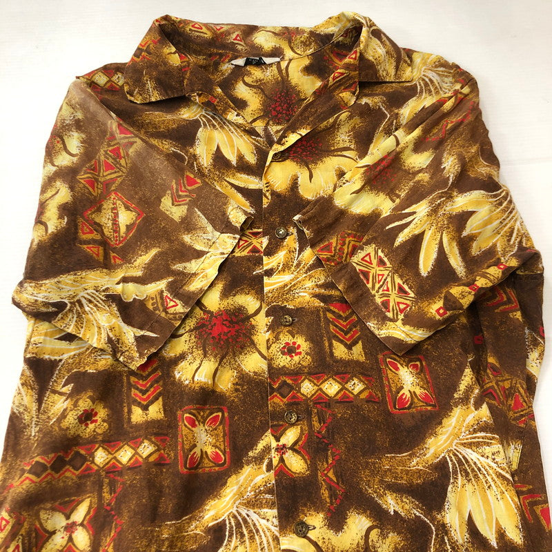 【中古品】【メンズ】 UNKNOWN 50~60's S/S OPEN COLLAR SHIRT MADE IN HAWAII VINTAGE 50~60年代 ショートスリーブ オープンカラー シャツ 半袖 トップス ヴィンテージ 145-250729-yo-22-tei サイズ：XL カラー：ブラウン 万代Net店