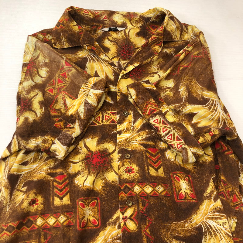 【中古品】【メンズ】 UNKNOWN 50~60's S/S OPEN COLLAR SHIRT MADE IN HAWAII VINTAGE 50~60年代 ショートスリーブ オープンカラー シャツ 半袖 トップス ヴィンテージ 145-250729-yo-22-tei サイズ：XL カラー：ブラウン 万代Net店