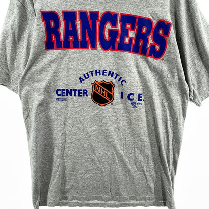 【中古品】【メンズ】 RUSSELL ATHLETIC 80’S USA製 NHLニューヨーク・レンジャーズ Tシャツ ヴィンテージ 古着 145-260818-nm-69-tei サイズ：L カラー：グレー 万代Net店
