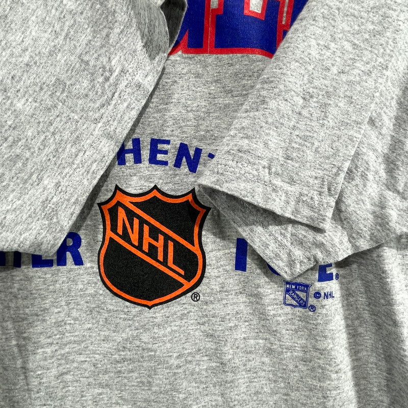 【中古品】【メンズ】 RUSSELL ATHLETIC 80’S USA製 NHLニューヨーク・レンジャーズ Tシャツ ヴィンテージ 古着 145-260818-nm-69-tei サイズ：L カラー：グレー 万代Net店
