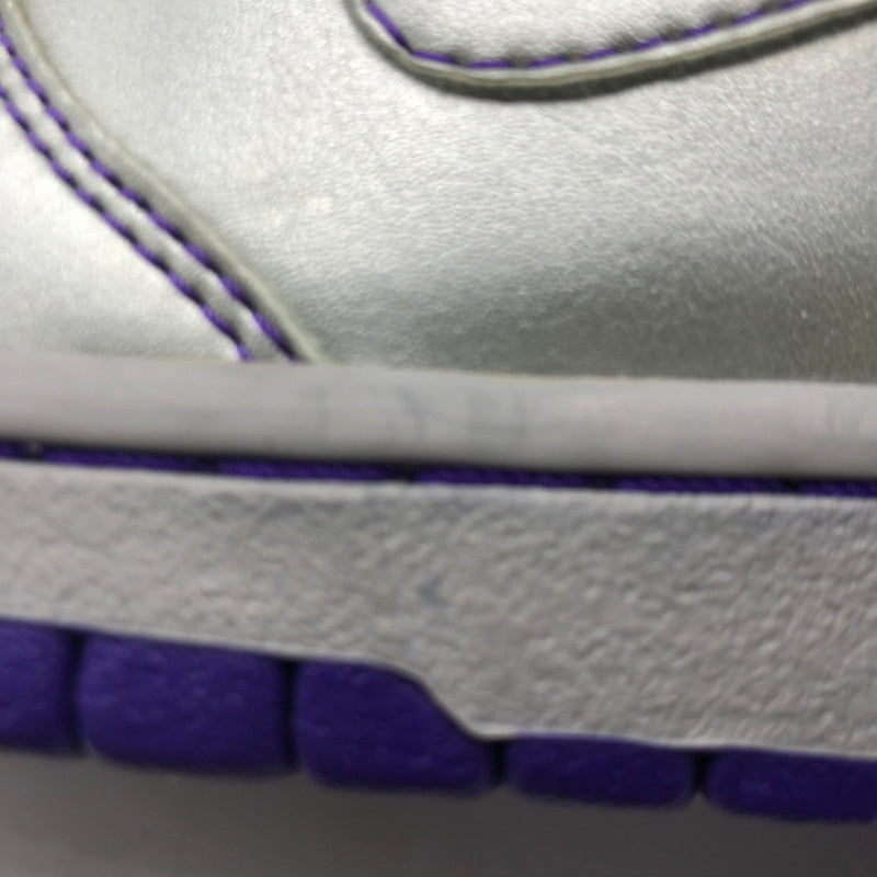 【中古品】【メンズ】 NIKE SB ナイキ スケートボーディング × Dinosaur Jr ダイナソー ジュニア 別注 コラボ DUNK HIGH PREMIUM 313171-003 ダンクハイ プレミアム スニーカー 靴 160-250727-KS-01-tei カラー：METALLIC SILVER/METALLIC SILVER 万代Net店