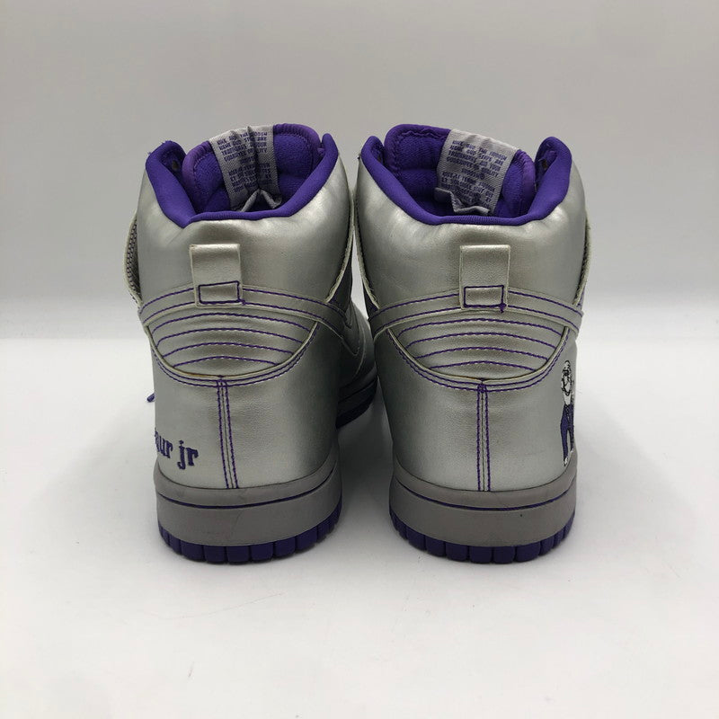 【中古品】【メンズ】 NIKE SB ナイキ スケートボーディング × Dinosaur Jr ダイナソー ジュニア 別注 コラボ DUNK HIGH PREMIUM 313171-003 ダンクハイ プレミアム スニーカー 靴 160-250727-KS-01-tei カラー：METALLIC SILVER/METALLIC SILVER 万代Net店