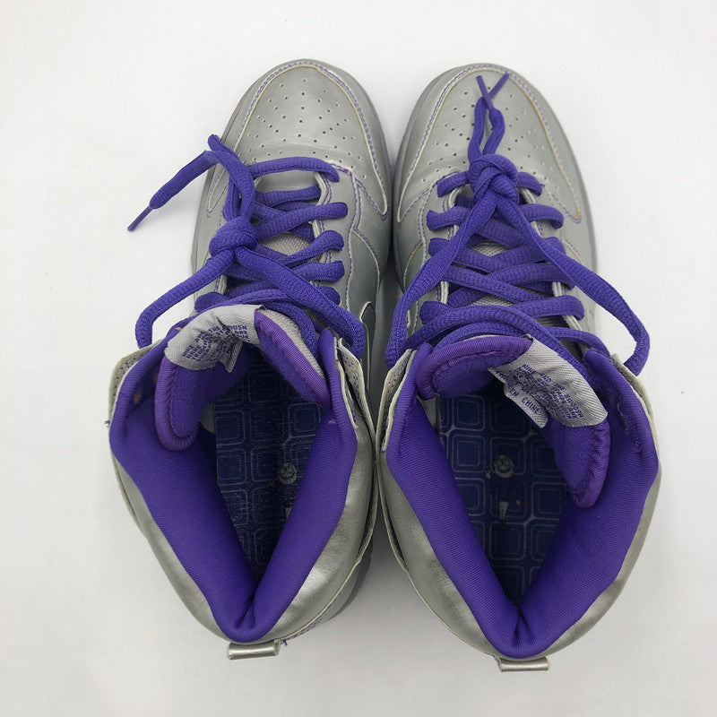 【中古品】【メンズ】 NIKE SB ナイキ スケートボーディング × Dinosaur Jr ダイナソー ジュニア 別注 コラボ DUNK HIGH PREMIUM 313171-003 ダンクハイ プレミアム スニーカー 靴 160-250727-KS-01-tei カラー：METALLIC SILVER/METALLIC SILVER 万代Net店