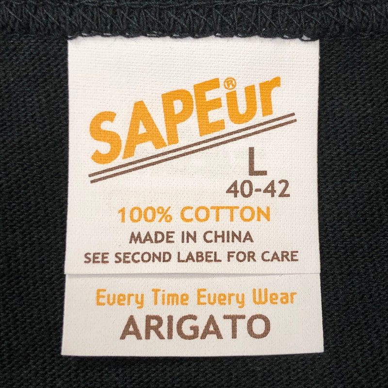 【中古品】【メンズ】 SAPEur サプール HARLEQUIN S/S TEE A0023-470 ハーレクイン ショートスリーブ Tシャツ 半袖 トップス 142-250729-yo-07-fuz サイズ：L カラー：ブラック 万代Net店
