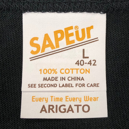 【中古品】【メンズ】 SAPEur サプール HARLEQUIN S/S TEE A0023-470 ハーレクイン ショートスリーブ Tシャツ 半袖 トップス 142-250729-yo-07-fuz サイズ：L カラー：ブラック 万代Net店
