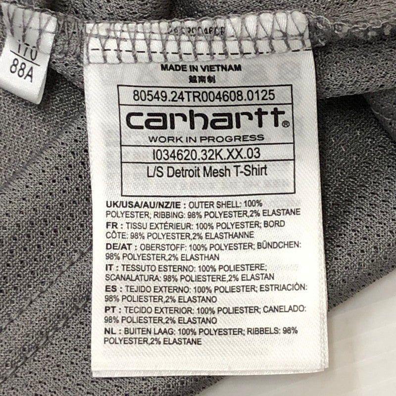 【中古品】【メンズ】 Carhartt WIP カーハート ワークインプログレス L/S DETROIT MESH T-SHIRT I034620 ロングスリーブ デトロイト メッシュ Tシャツ 長袖 トップス 145-250729-yo-18-tei サイズ：S カラー：グレー 万代Net店