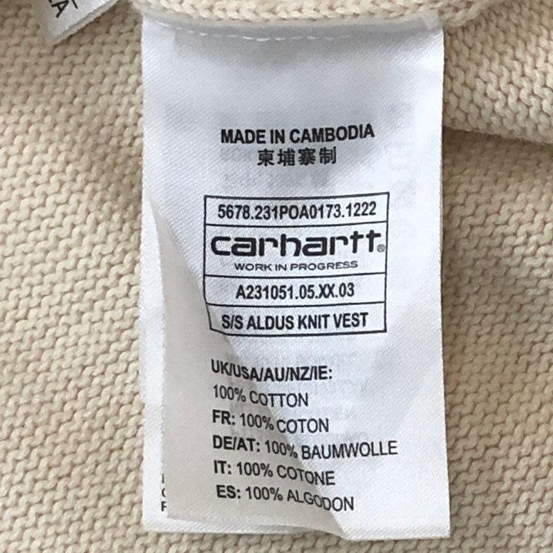 【中古品】【メンズ】 Carhartt WIP カーハート ワークインプログレス S/S ALDUS KNIT VEST A231051 ショートスリーブ アルダス ニット ベスト トップス 145-250729-yo-17-tei サイズ：M カラー：アイボリー 万代Net店