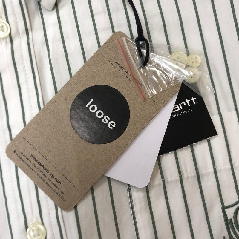 【中古品】【メンズ】 Carhartt WIP カーハート ワークインプログレス S/S LINUS SHIRT I033028 ショートスリーブ ライナス シャツ 半袖 トップス 145-250729-yo-19-tei サイズ：S カラー：Park/White 万代Net店