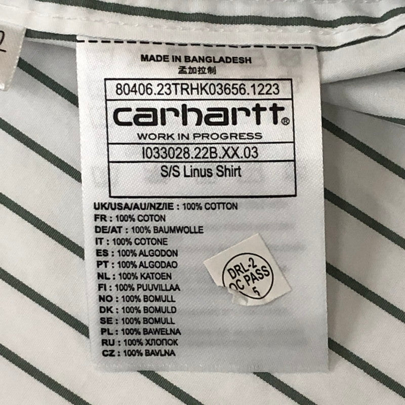 【中古品】【メンズ】 Carhartt WIP カーハート ワークインプログレス S/S LINUS SHIRT I033028 ショートスリーブ ライナス シャツ 半袖 トップス 145-250729-yo-19-tei サイズ：S カラー：Park/White 万代Net店