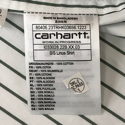 【中古品】【メンズ】 Carhartt WIP カーハート ワークインプログレス S/S LINUS SHIRT I033028 ショートスリーブ ライナス シャツ 半袖 トップス 145-250729-yo-19-tei サイズ：S カラー：Park/White 万代Net店