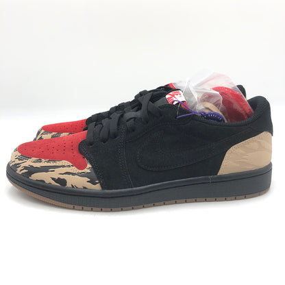 【未使用品】【メンズ】 NIKE ナイキ × SOLE FLY ソールフライ 別注 コラボ AIR JORDAN 1 RETRO LOW OG SP BLACK AND SPORT RED DN3400-001 エアジョーダン1 レトロ ロー オリジナル スペシャル スニーカー 靴 160-250813-yo-08-tei カラー：BLACK/SPORT RED-DESERT 万代Net店