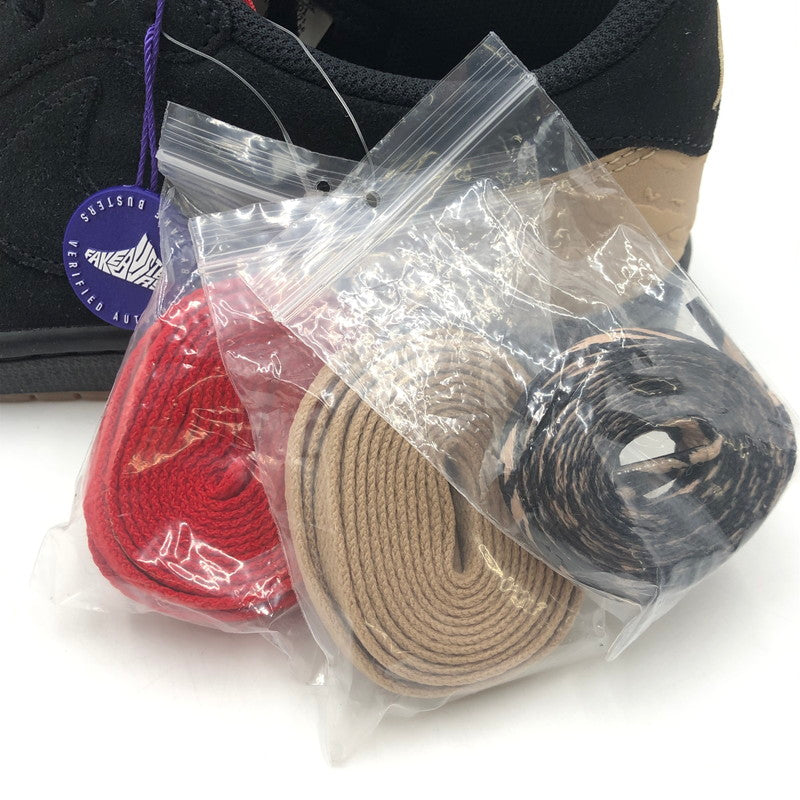 【未使用品】【メンズ】 NIKE ナイキ × SOLE FLY ソールフライ 別注 コラボ AIR JORDAN 1 RETRO LOW OG SP BLACK AND SPORT RED DN3400-001 エアジョーダン1 レトロ ロー オリジナル スペシャル スニーカー 靴 160-250813-yo-08-tei カラー：BLACK/SPORT RED-DESERT 万代Net店