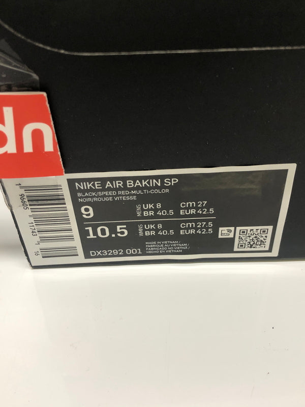 【中古美品】【メンズ】 NIKE ナイキ × Supreme シュプリーム 別注 コラボ AIR BAKIN SP DX3292-001 エアベイキン スペシャル スニーカー 靴 160-260718-kk-44-hon カラー：BLACK/SPEED RED-MULTI COLOR 万代Net店