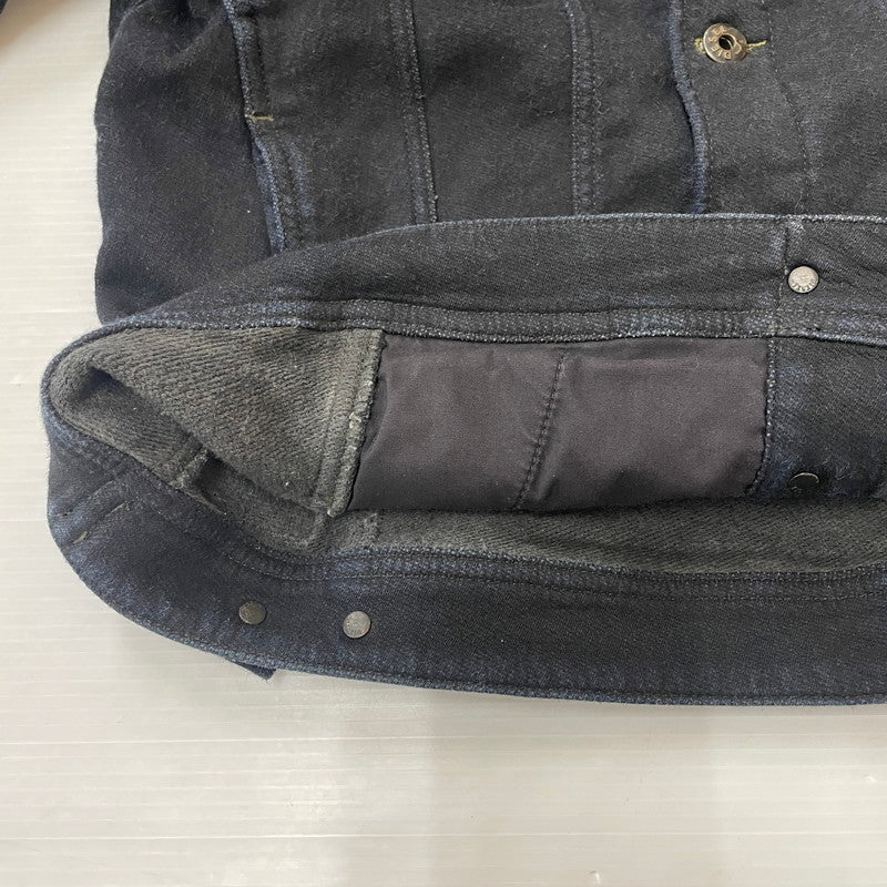 【中古品】【メンズ】 DIESEL ディーゼル ELSHAR SWEAT DENIM TRUCKER SHIRT エルシャール スウェット デニム トラッカー シャツ 長袖 トップス 141-250730-ks-09-tei サイズ：S カラー：ブラック 万代Net店