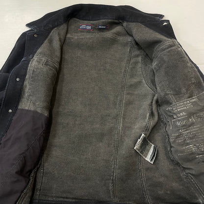 【中古品】【メンズ】 DIESEL ディーゼル ELSHAR SWEAT DENIM TRUCKER SHIRT エルシャール スウェット デニム トラッカー シャツ 長袖 トップス 141-250730-ks-09-tei サイズ：S カラー：ブラック 万代Net店