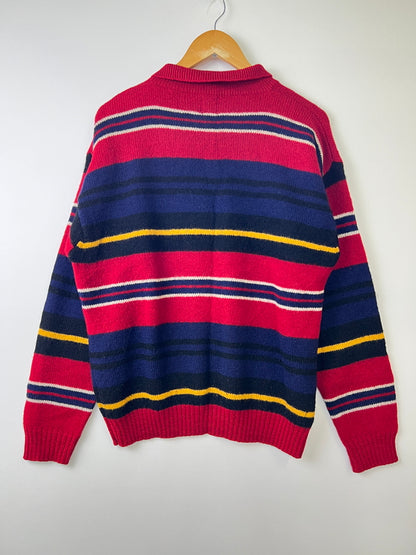 【中古品】【メンズ】 OLD GAP オールドギャップ 90’S ボーダーニット ハーフボタン ヴィンテージ 147-260921-AS-11-hon サイズ：L カラー：マルチカラー 万代Net店