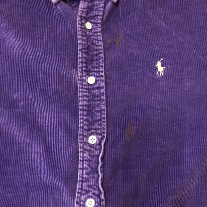 【現状渡し品】【メンズ】 RALPH LAUREN ラルフローレン CORDUROY SHIRT MADE IN USA コーデュロイ シャツ トップス 長袖 USA製 147-250804-ts-01-fuz サイズ：M カラー：パープル 万代Net店