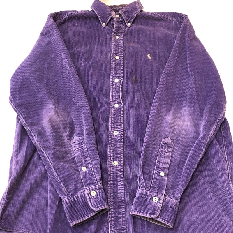 【現状渡し品】【メンズ】 RALPH LAUREN ラルフローレン CORDUROY SHIRT MADE IN USA コーデュロイ シャツ トップス 長袖 USA製 147-250804-ts-01-fuz サイズ：M カラー：パープル 万代Net店