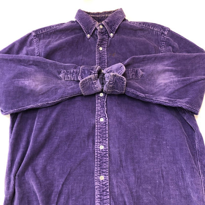 【現状渡し品】【メンズ】 RALPH LAUREN ラルフローレン CORDUROY SHIRT MADE IN USA コーデュロイ シャツ トップス 長袖 USA製 147-250804-ts-01-fuz サイズ：M カラー：パープル 万代Net店