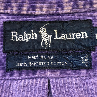 【現状渡し品】【メンズ】 RALPH LAUREN ラルフローレン CORDUROY SHIRT MADE IN USA コーデュロイ シャツ トップス 長袖 USA製 147-250804-ts-01-fuz サイズ：M カラー：パープル 万代Net店