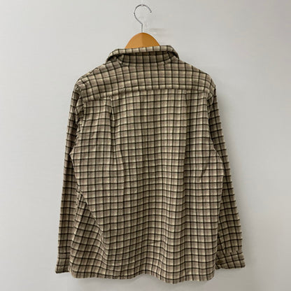 【現状渡し品】【メンズ】 PENDLETON ペンドルトン CHECK L/S OPEN COLLAR WOOL SHIRT チェック ロングスリーブ オープンカラー ウール シャツ 長袖 トップス 145-250730-ks-18-tei サイズ：L カラー：ブラウン 万代Net店