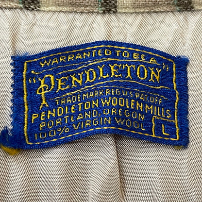 【現状渡し品】【メンズ】 PENDLETON ペンドルトン CHECK L/S OPEN COLLAR WOOL SHIRT チェック ロングスリーブ オープンカラー ウール シャツ 長袖 トップス 145-250730-ks-18-tei サイズ：L カラー：ブラウン 万代Net店