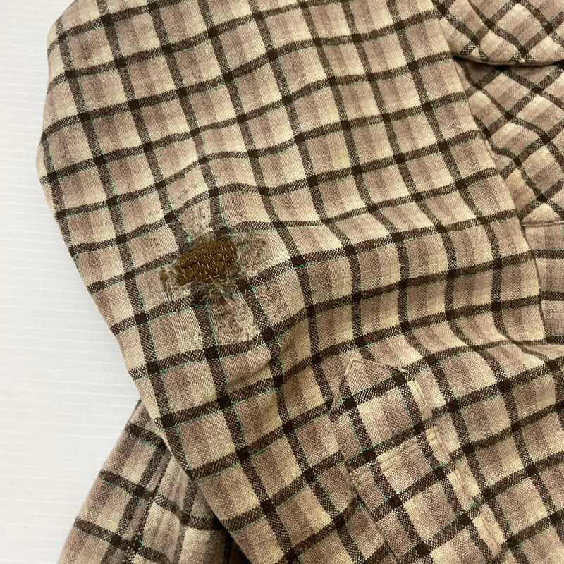 【現状渡し品】【メンズ】 PENDLETON ペンドルトン CHECK L/S OPEN COLLAR WOOL SHIRT チェック ロングスリーブ オープンカラー ウール シャツ 長袖 トップス 145-250730-ks-18-tei サイズ：L カラー：ブラウン 万代Net店