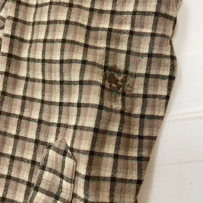 【現状渡し品】【メンズ】 PENDLETON ペンドルトン CHECK L/S OPEN COLLAR WOOL SHIRT チェック ロングスリーブ オープンカラー ウール シャツ 長袖 トップス 145-250730-ks-18-tei サイズ：L カラー：ブラウン 万代Net店