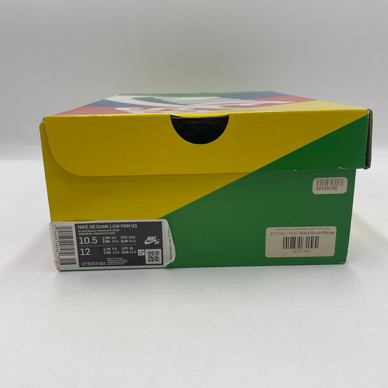 【中古品】【メンズ】 NIKE SB ナイキ スケートボーディング × TRAVIS SCOTT トラヴィス・スコット 別注 コラボ DUNK LOW PRM QS CT5053-001 ダンクロー プレミアム クイックストライク スニーカー 靴 160-250806-kk-04-tei カラー：BLACK/BLACKｰPARACHUTE BEIGE 万代Net店