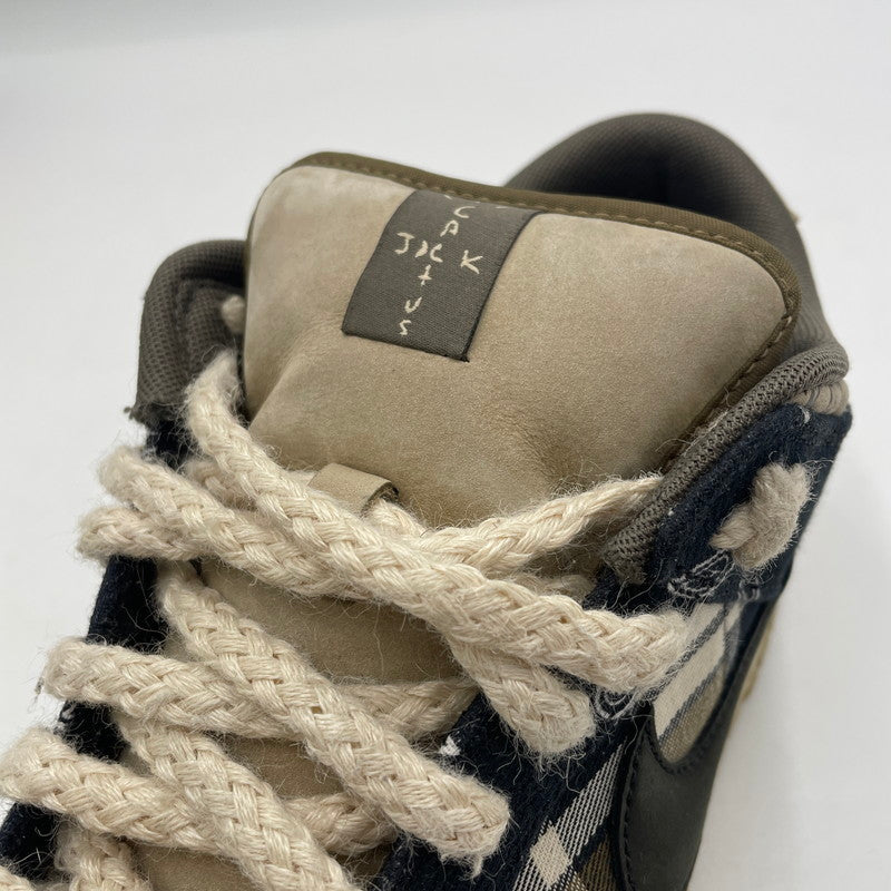 【中古品】【メンズ】 NIKE SB ナイキ スケートボーディング × TRAVIS SCOTT トラヴィス・スコット 別注 コラボ DUNK LOW PRM QS CT5053-001 ダンクロー プレミアム クイックストライク スニーカー 靴 160-250806-kk-04-tei カラー：BLACK/BLACKｰPARACHUTE BEIGE 万代Net店