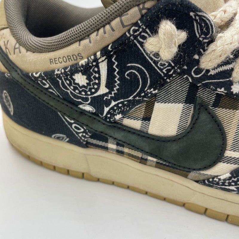 【中古品】【メンズ】 NIKE SB ナイキ スケートボーディング × TRAVIS SCOTT トラヴィス・スコット 別注 コラボ DUNK LOW PRM QS CT5053-001 ダンクロー プレミアム クイックストライク スニーカー 靴 160-250806-kk-04-tei カラー：BLACK/BLACKｰPARACHUTE BEIGE 万代Net店