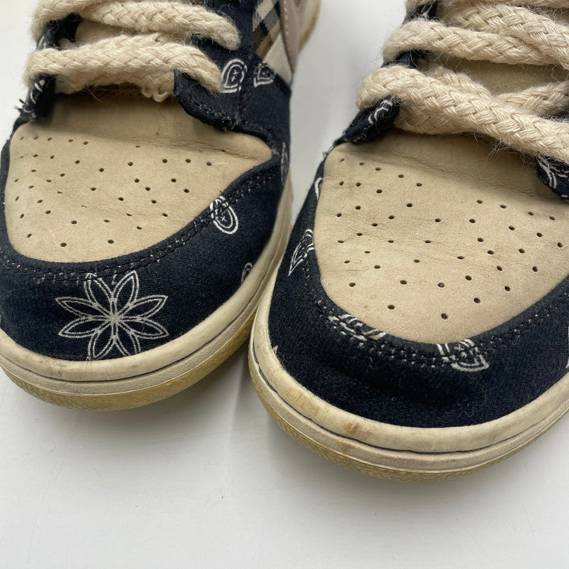 【中古品】【メンズ】 NIKE SB ナイキ スケートボーディング × TRAVIS SCOTT トラヴィス・スコット 別注 コラボ DUNK LOW PRM QS CT5053-001 ダンクロー プレミアム クイックストライク スニーカー 靴 160-250806-kk-04-tei カラー：BLACK/BLACKｰPARACHUTE BEIGE 万代Net店