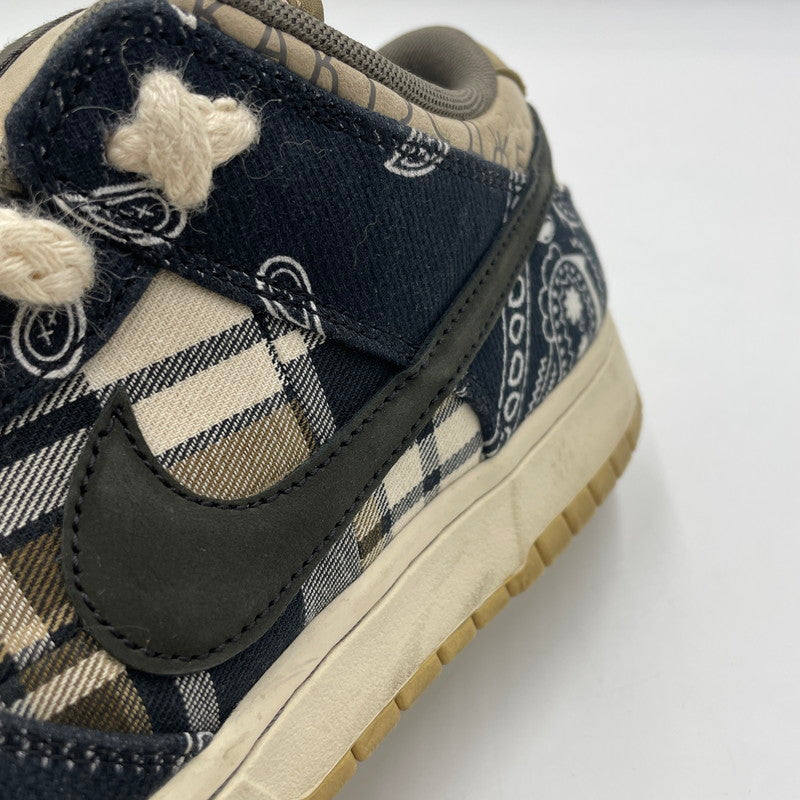 【中古品】【メンズ】 NIKE SB ナイキ スケートボーディング × TRAVIS SCOTT トラヴィス・スコット 別注 コラボ DUNK LOW PRM QS CT5053-001 ダンクロー プレミアム クイックストライク スニーカー 靴 160-250806-kk-04-tei カラー：BLACK/BLACKｰPARACHUTE BEIGE 万代Net店