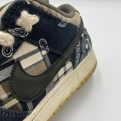 【中古品】【メンズ】 NIKE SB ナイキ スケートボーディング × TRAVIS SCOTT トラヴィス・スコット 別注 コラボ DUNK LOW PRM QS CT5053-001 ダンクロー プレミアム クイックストライク スニーカー 靴 160-250806-kk-04-tei カラー：BLACK/BLACKｰPARACHUTE BEIGE 万代Net店