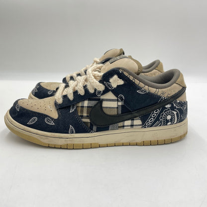 【中古品】【メンズ】 NIKE SB ナイキ スケートボーディング × TRAVIS SCOTT トラヴィス・スコット 別注 コラボ DUNK LOW PRM QS CT5053-001 ダンクロー プレミアム クイックストライク スニーカー 靴 160-250806-kk-04-tei カラー：BLACK/BLACKｰPARACHUTE BEIGE 万代Net店