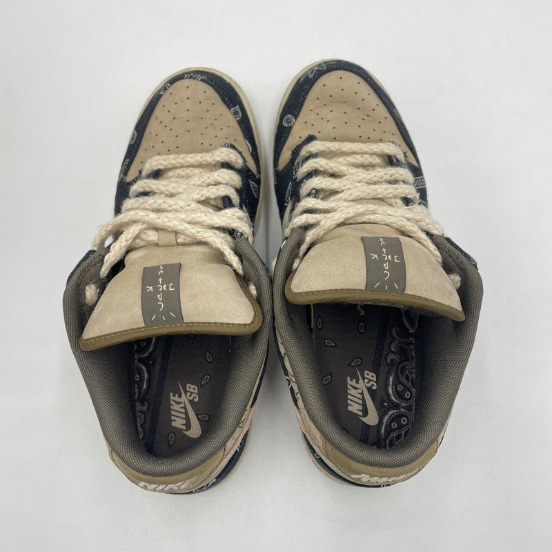 【中古品】【メンズ】 NIKE SB ナイキ スケートボーディング × TRAVIS SCOTT トラヴィス・スコット 別注 コラボ DUNK LOW PRM QS CT5053-001 ダンクロー プレミアム クイックストライク スニーカー 靴 160-250806-kk-04-tei カラー：BLACK/BLACKｰPARACHUTE BEIGE 万代Net店
