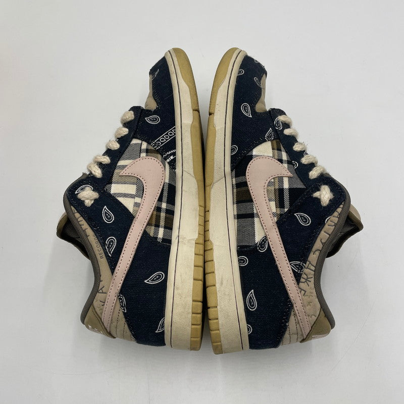 【中古品】【メンズ】 NIKE SB ナイキ スケートボーディング × TRAVIS SCOTT トラヴィス・スコット 別注 コラボ DUNK LOW PRM QS CT5053-001 ダンクロー プレミアム クイックストライク スニーカー 靴 160-250806-kk-04-tei カラー：BLACK/BLACKｰPARACHUTE BEIGE 万代Net店