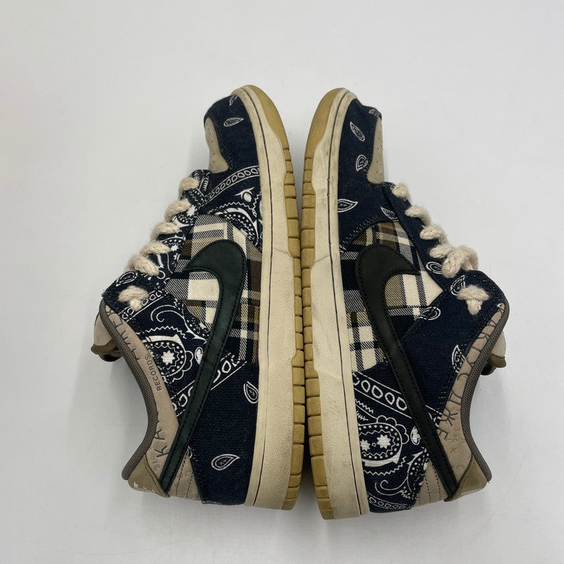 【中古品】【メンズ】 NIKE SB ナイキ スケートボーディング × TRAVIS SCOTT トラヴィス・スコット 別注 コラボ DUNK LOW PRM QS CT5053-001 ダンクロー プレミアム クイックストライク スニーカー 靴 160-250806-kk-04-tei カラー：BLACK/BLACKｰPARACHUTE BEIGE 万代Net店