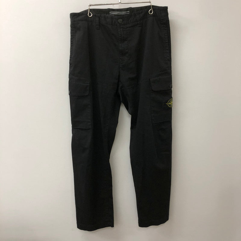 【中古品】【メンズ】 STONE ISLAND ストーンアイランド ORGANIC COTTON SATIN STRETCH CARGO PANTS 811533908 オーガニック コットン サテン ストレッチ カーゴパンツ ボトムス 152-250804-ts-09-fuz サイズ：36 カラー：ブラック 万代Net店